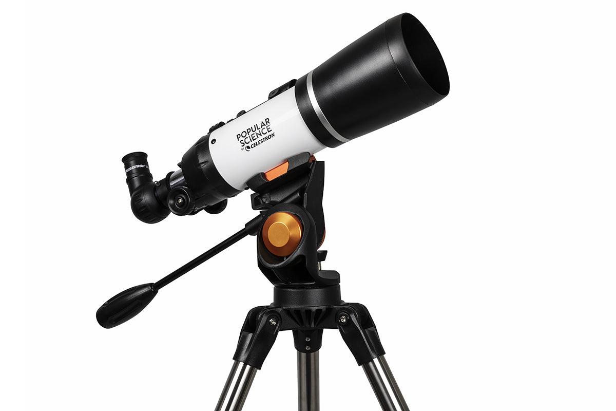 Popular Science by Celestron AstroMaster 80AZS Telescope with Smartphone Adapter and Bluetooth Remote