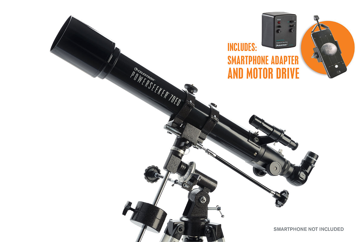 PowerSeeker 70EQ Telescope with Motor Drive and Phone Adapter