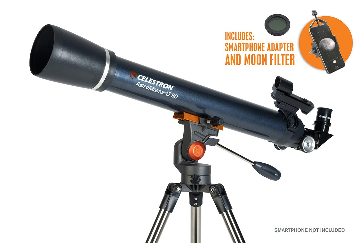 AstroMaster LT 60AZ Telescope w/ Phone Adapter & Moon Filter