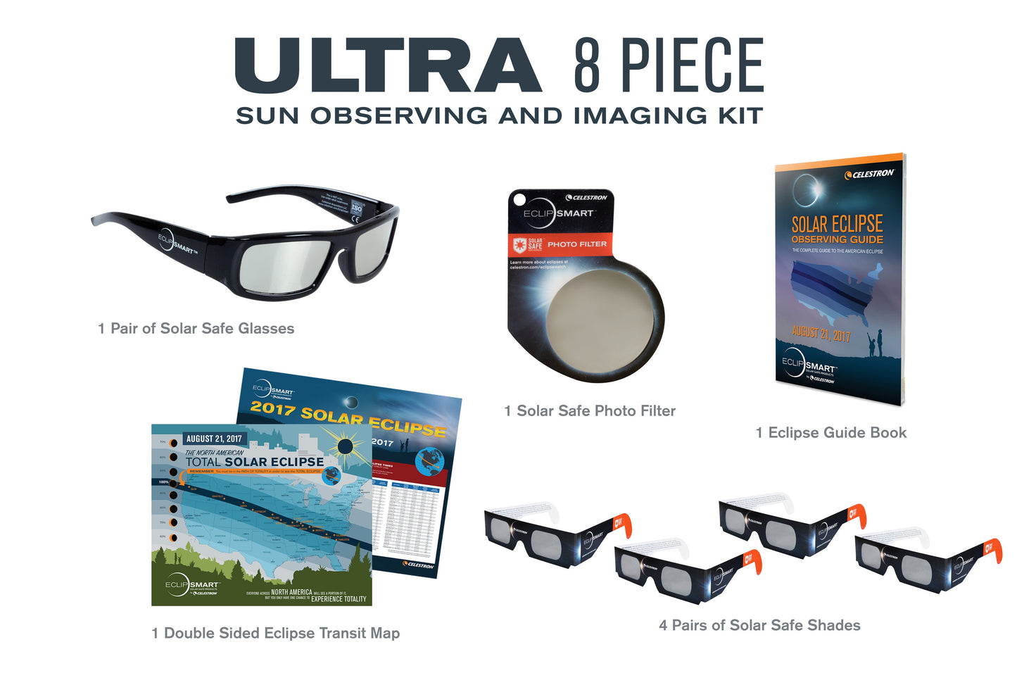 EclipSmart Ultra 8 Piece Sun Observing and Imaging Kit