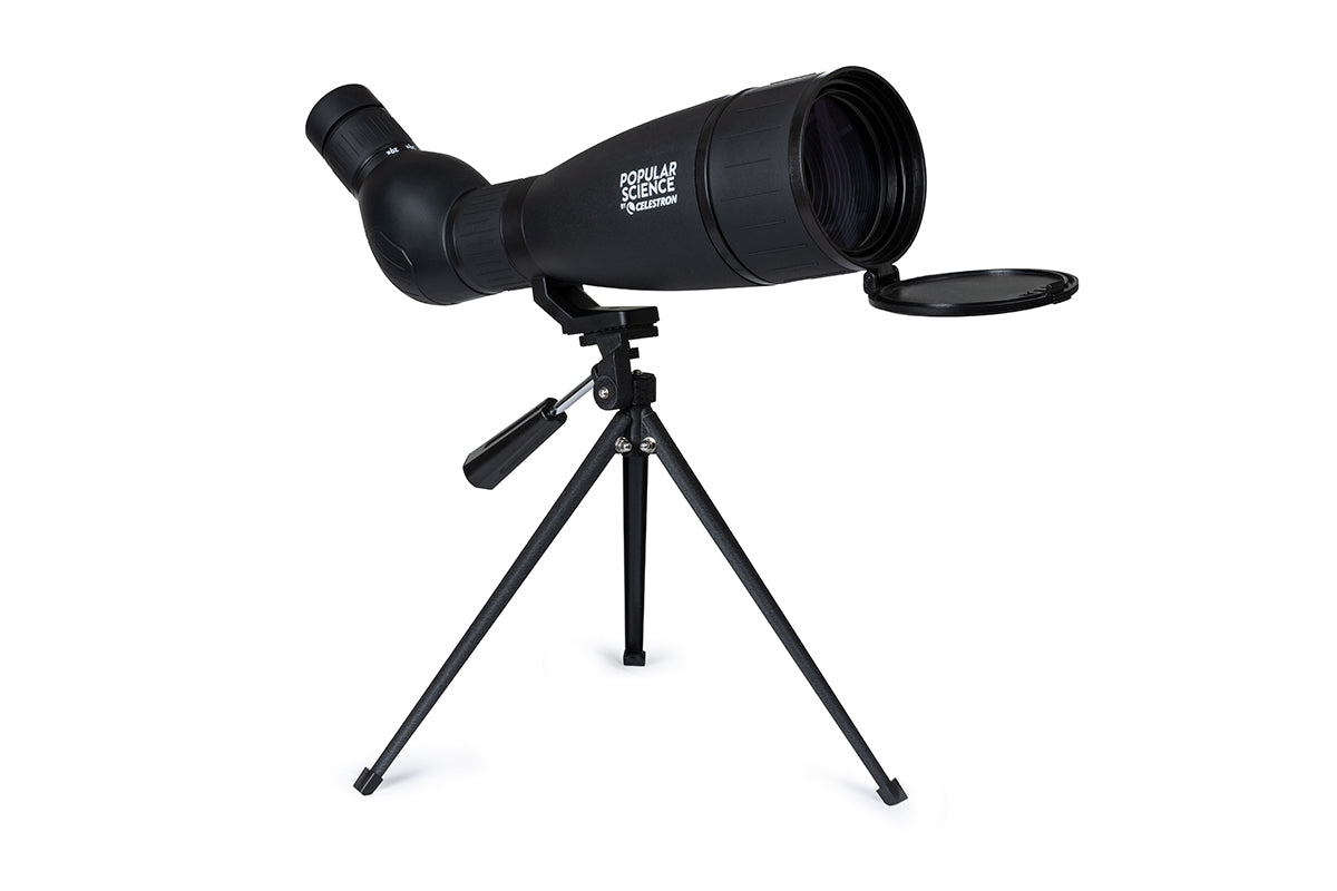 Popular Science by Celestron LandScout 20-60x80mm Angled Zoom Spotting Scope with Smartphone Adapter and Bluetooth remote