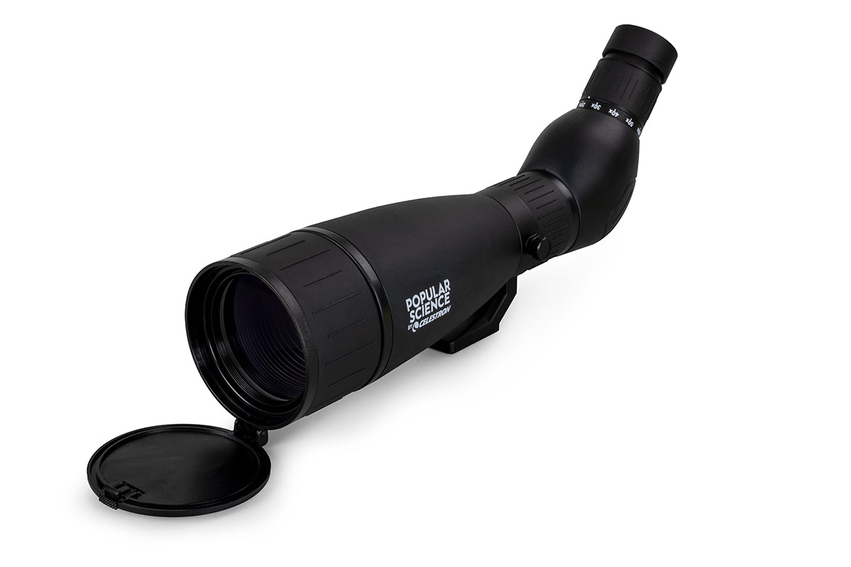 Popular Science by Celestron LandScout 20-60x80mm Angled Zoom Spotting Scope with Smartphone Adapter and Bluetooth remote