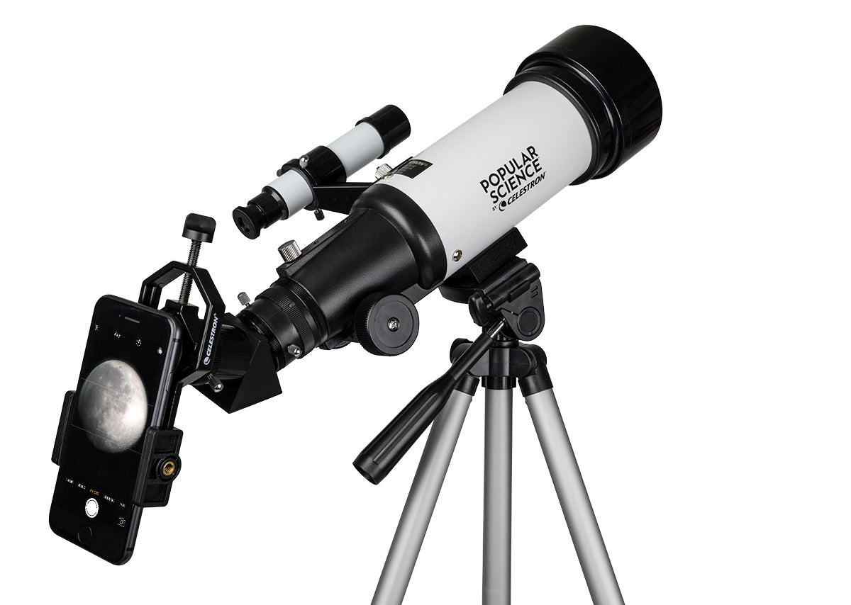 Popular Science by Celestron Travel Scope 70 Portable Telescope with Smartphone Adapter and Bluetooth Remote