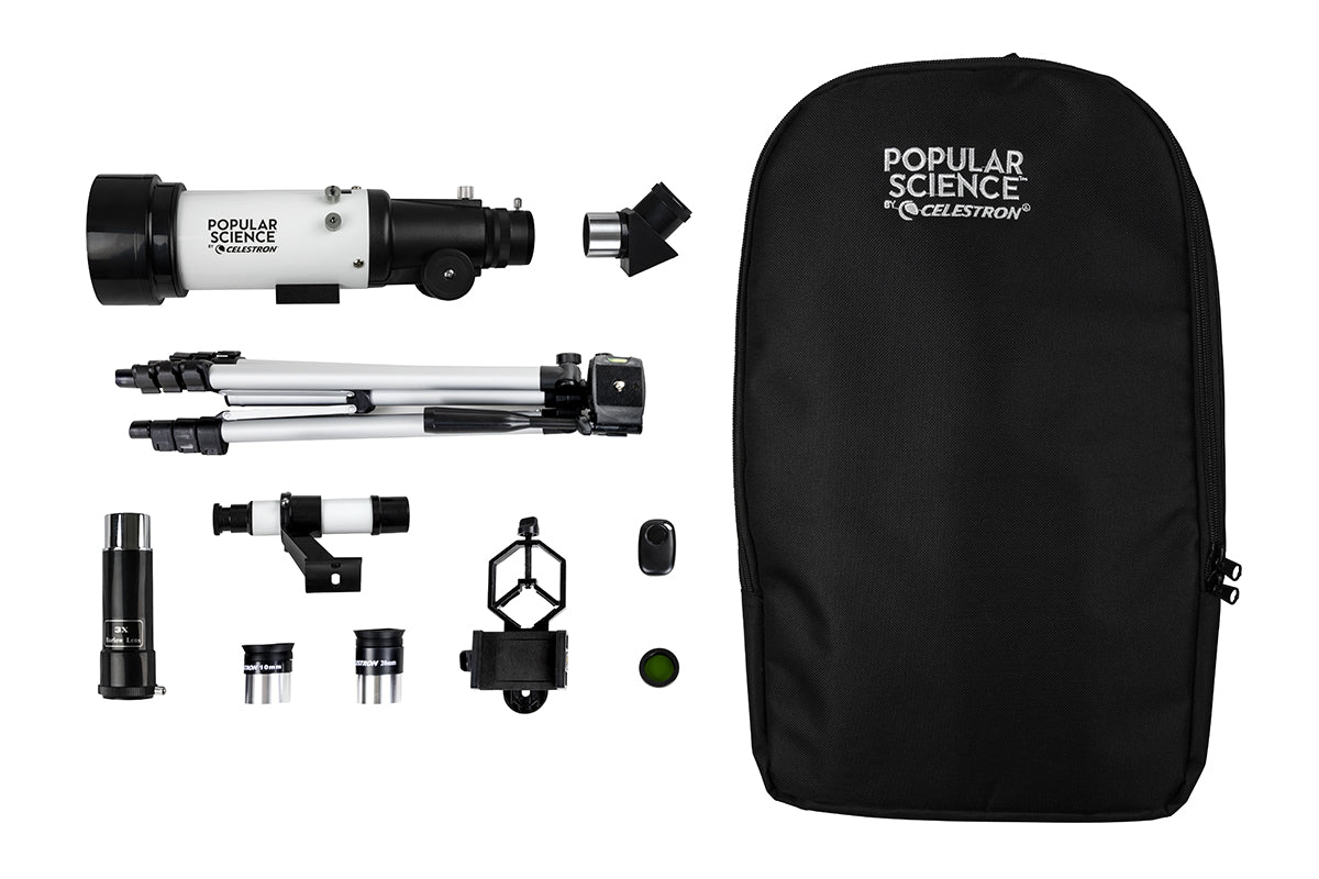 Popular Science by Celestron Travel Scope 70 Portable Telescope with Smartphone Adapter and Bluetooth Remote