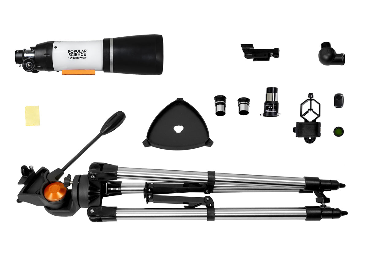 Popular Science by Celestron AstroMaster 80AZS Telescope with Smartphone Adapter and Bluetooth Remote