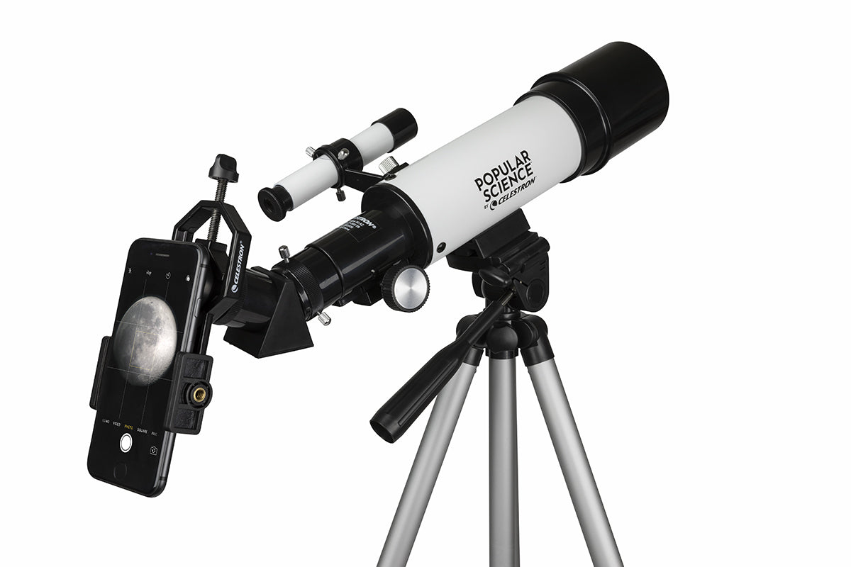 Popular Science by Celestron Travel Scope 60 Portable Telescope with Smartphone Adapter and Bluetooth Remote