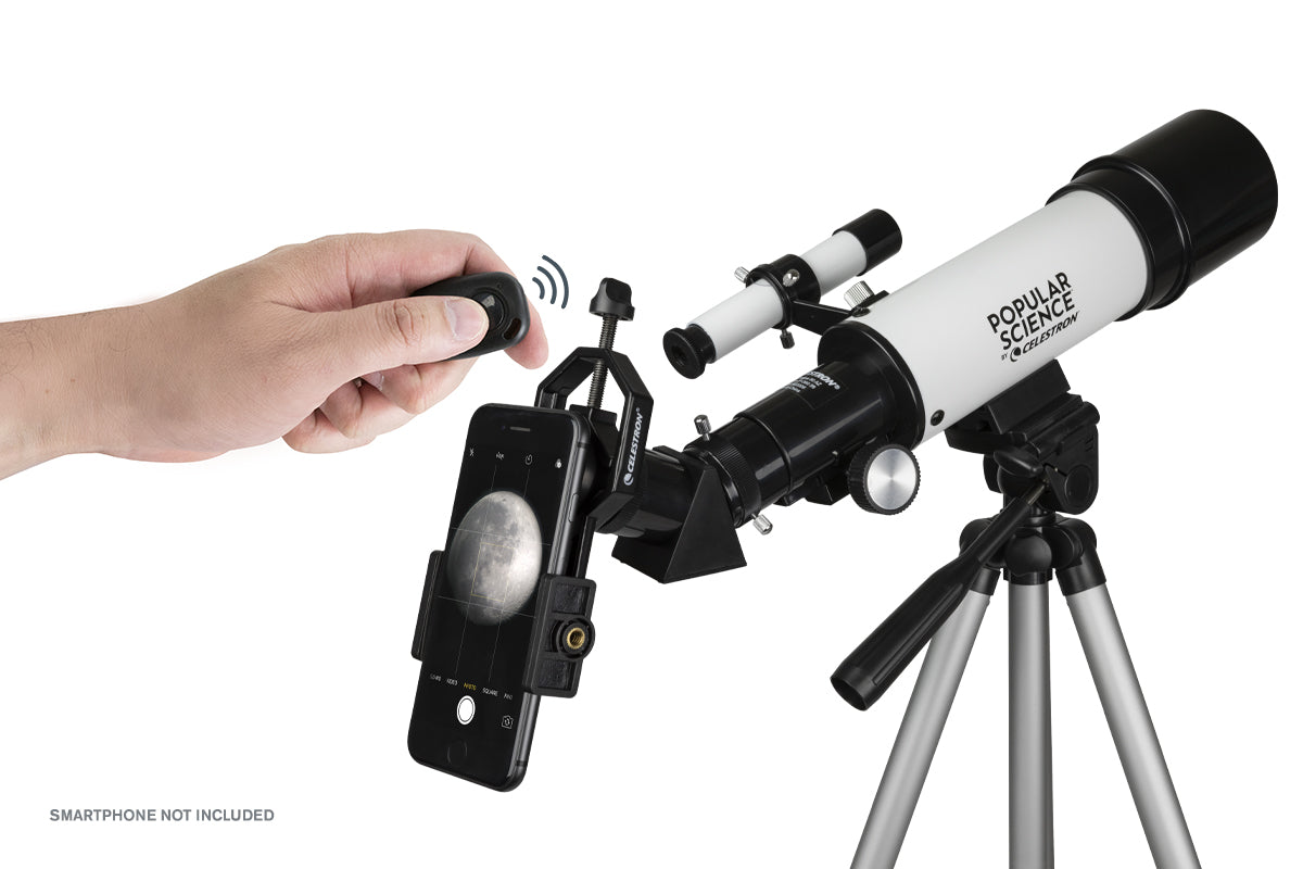 Popular Science by Celestron Travel Scope 60 Portable Telescope with Smartphone Adapter and Bluetooth Remote