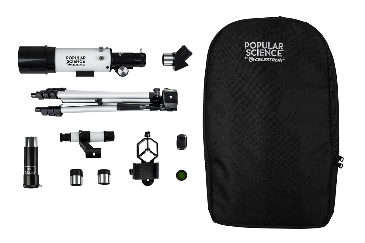 Popular Science by Celestron Travel Scope 60 Portable Telescope with Smartphone Adapter and Bluetooth Remote
