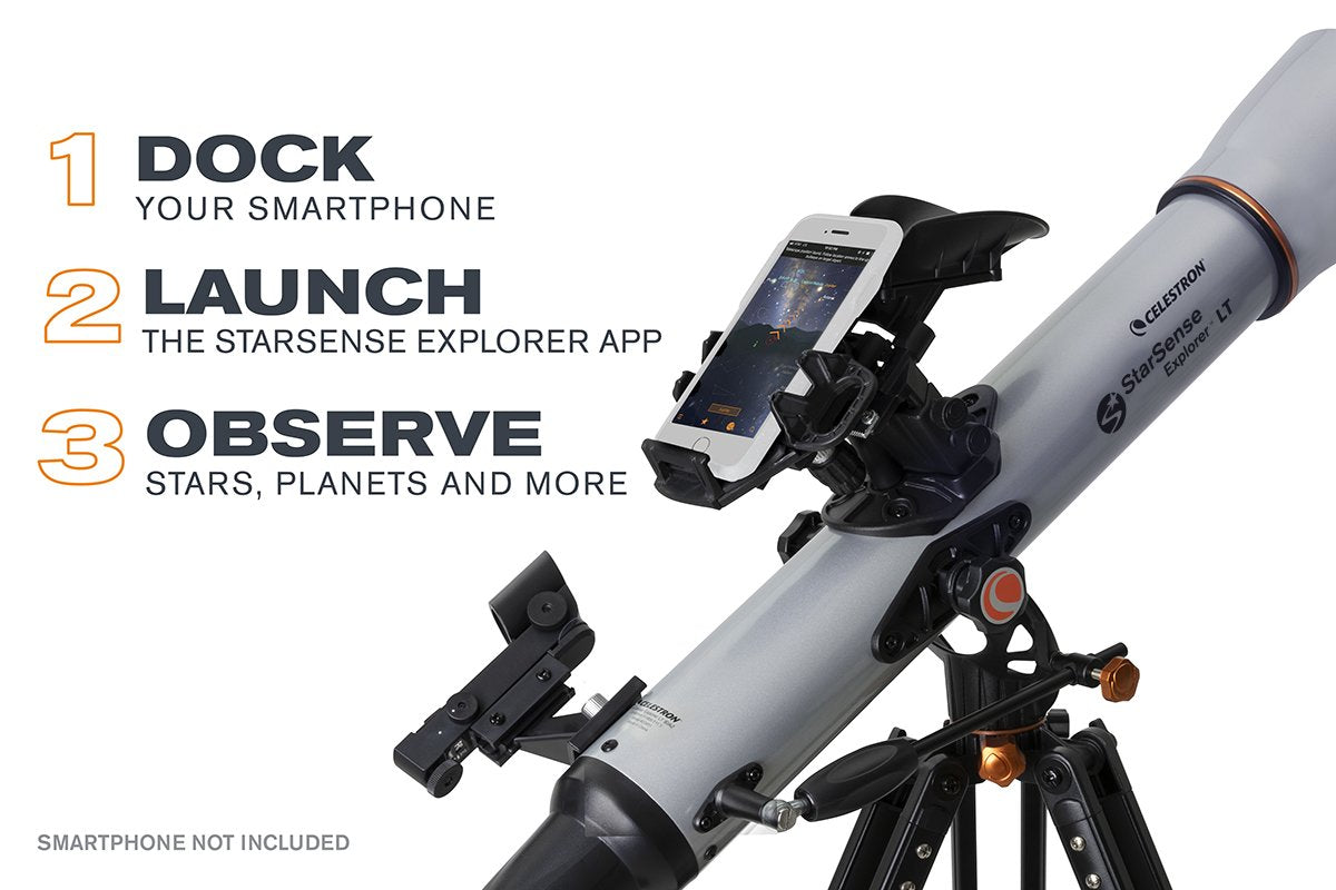 StarSense Explorer LT 80AZ Smartphone App-Enabled Refractor Telescope with Lens Cleaning Kit