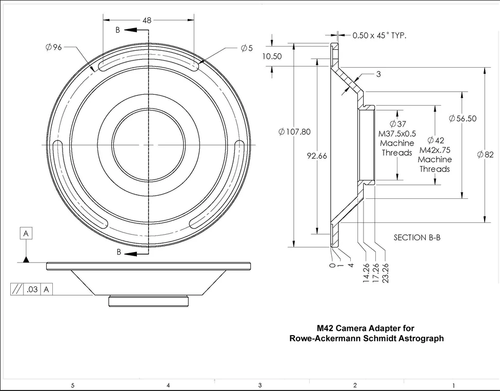 11" Rowe-Ackermann Schmidt Astrograph (RASA 11) V2 Optical Tube Assembly (CGE Dovetail)