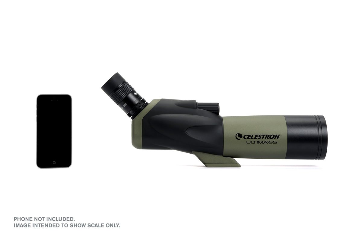Ultima 18-55x65mm Angled Zoom Spotting Scope with Smartphone Adapter