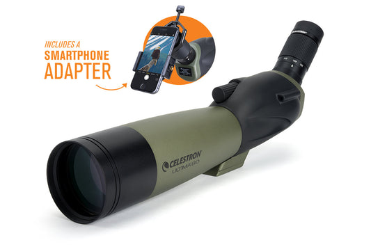 Ultima 20-60x80mm Angled Zoom Spotting Scope with Smartphone Adapter