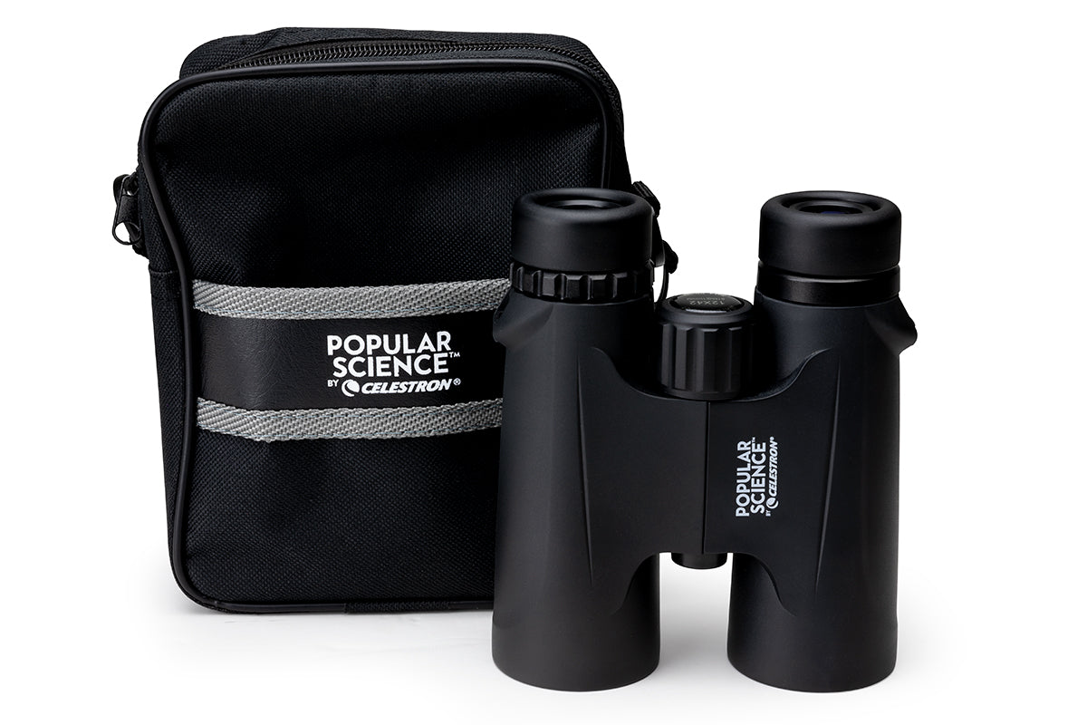 Popular Science by Celestron Outland X 12x42mm Roof Binocular with Smartphone Adapter and Bluetooth remote