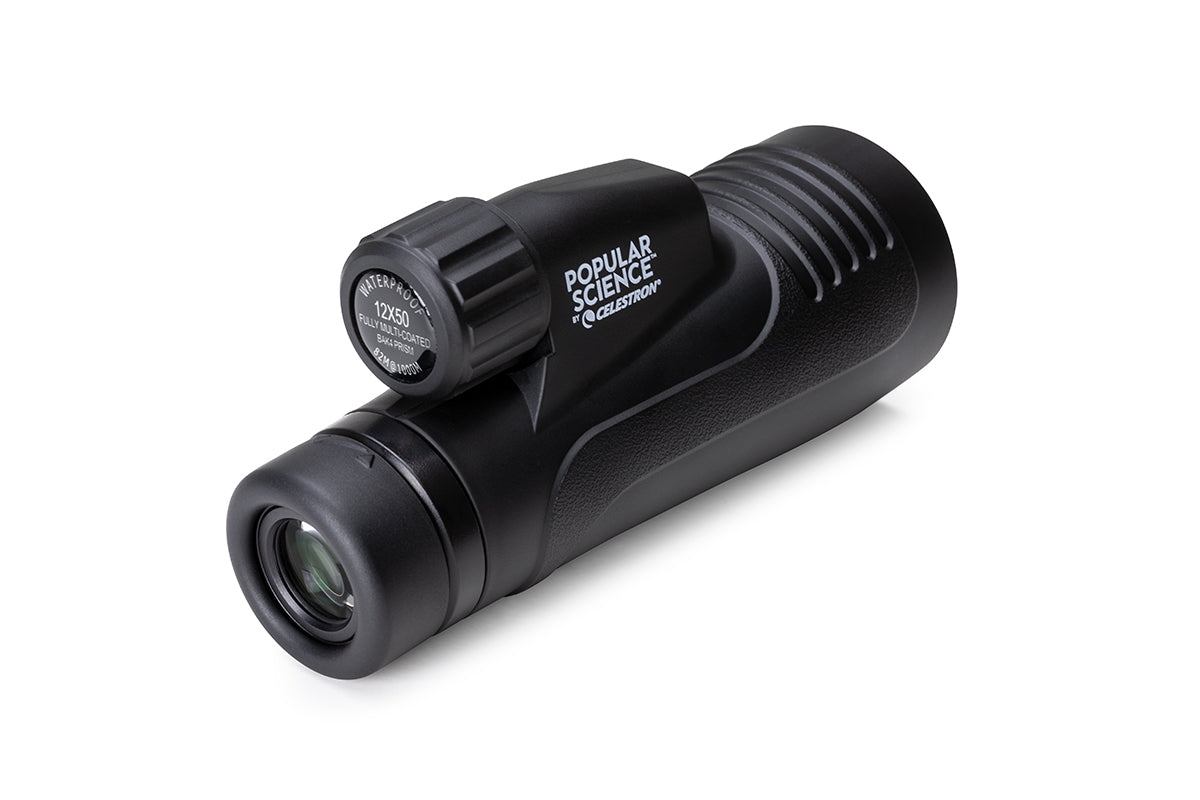 Popular Science by Celestron Outland X 12x50mm Monocular with Tripod, Smartphone Adapter, and Bluetooth remote